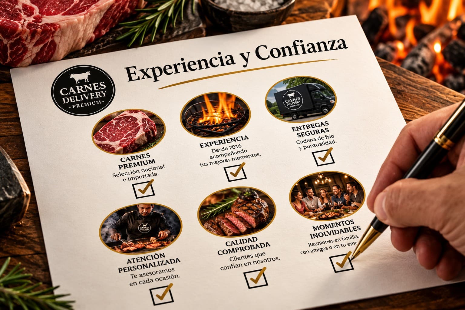 Experiencia y confianza: carnes premium, entregas seguras, atención personalizada y calidad comprobada